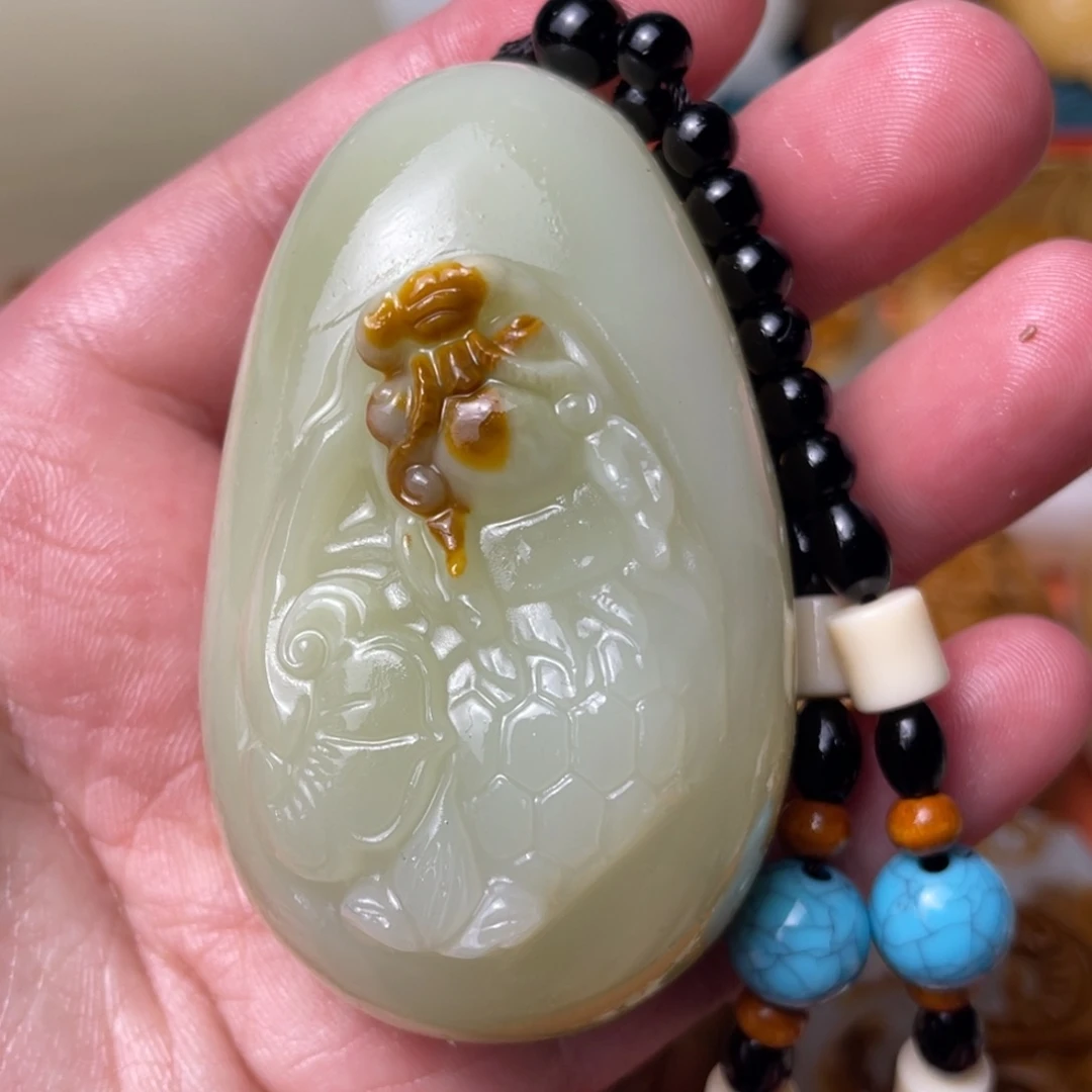 石材天然方解石手把件不退换