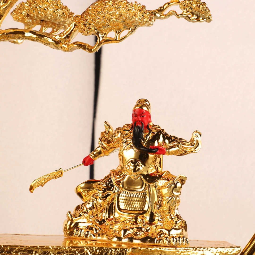 铜鎏金车载摆件 武财神关公车载摆件 小号关公摆件车内装饰摆件