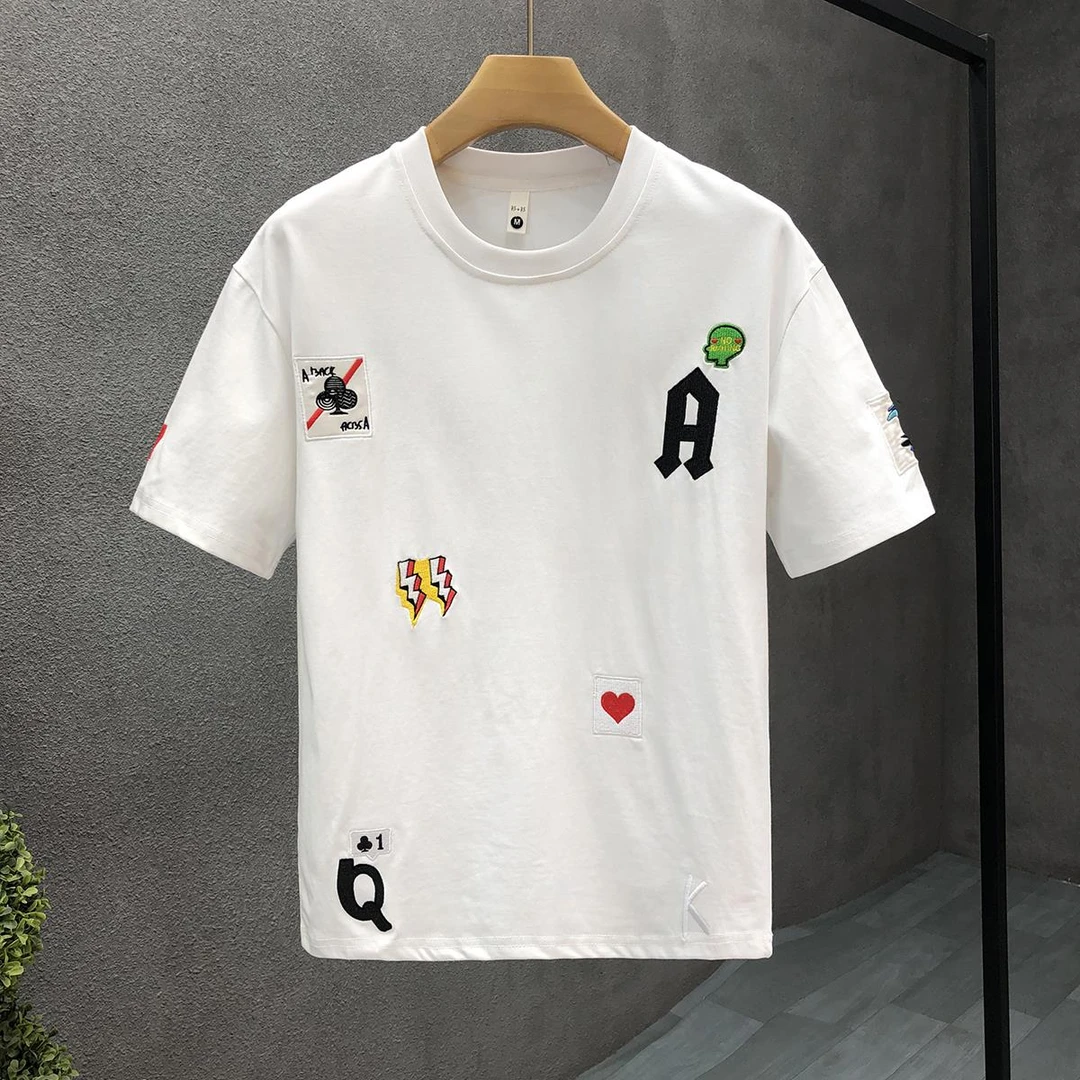 男装设计感潮牌刺绣恤男士短袖2025年夏季潮流痞帅宽松休闲圆领