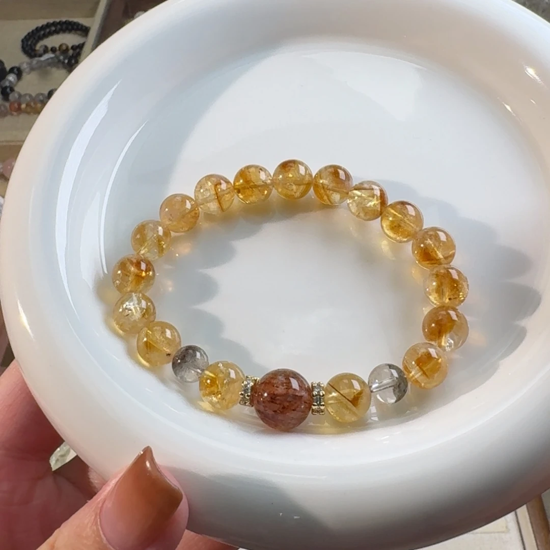 7***苒未镶嵌手链水晶黄塔晶