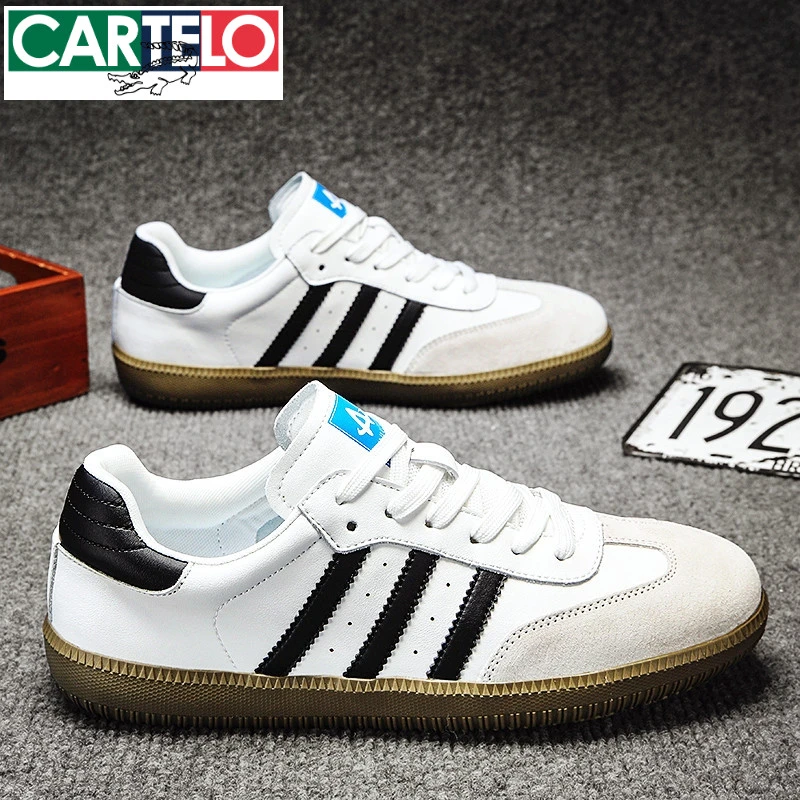 卡帝乐鳄鱼小白鞋男鞋2025新款秋季款皮质阿甘德训休闲板鞋子男士