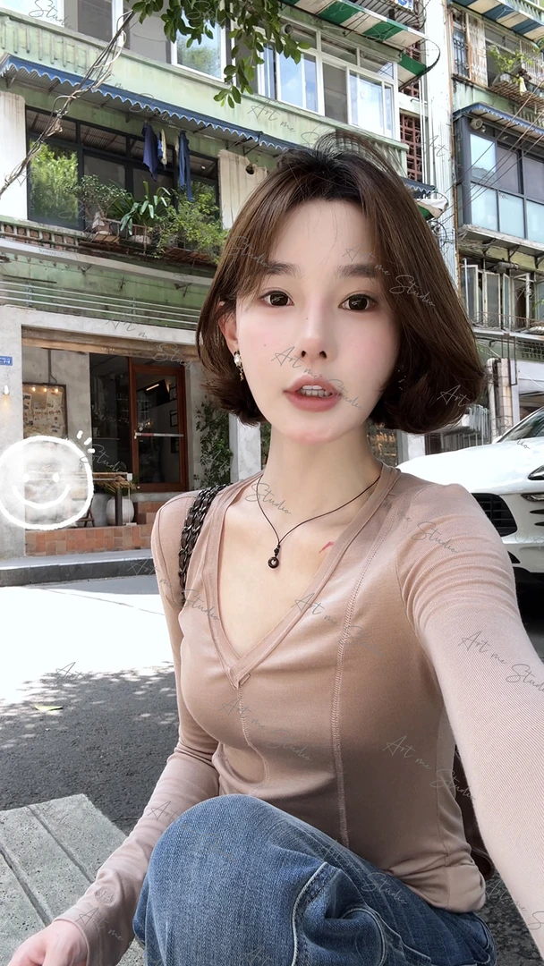 小蛮腰天丝混纺云朵触感立体分割自留轻薄长袖打底T w1701l1