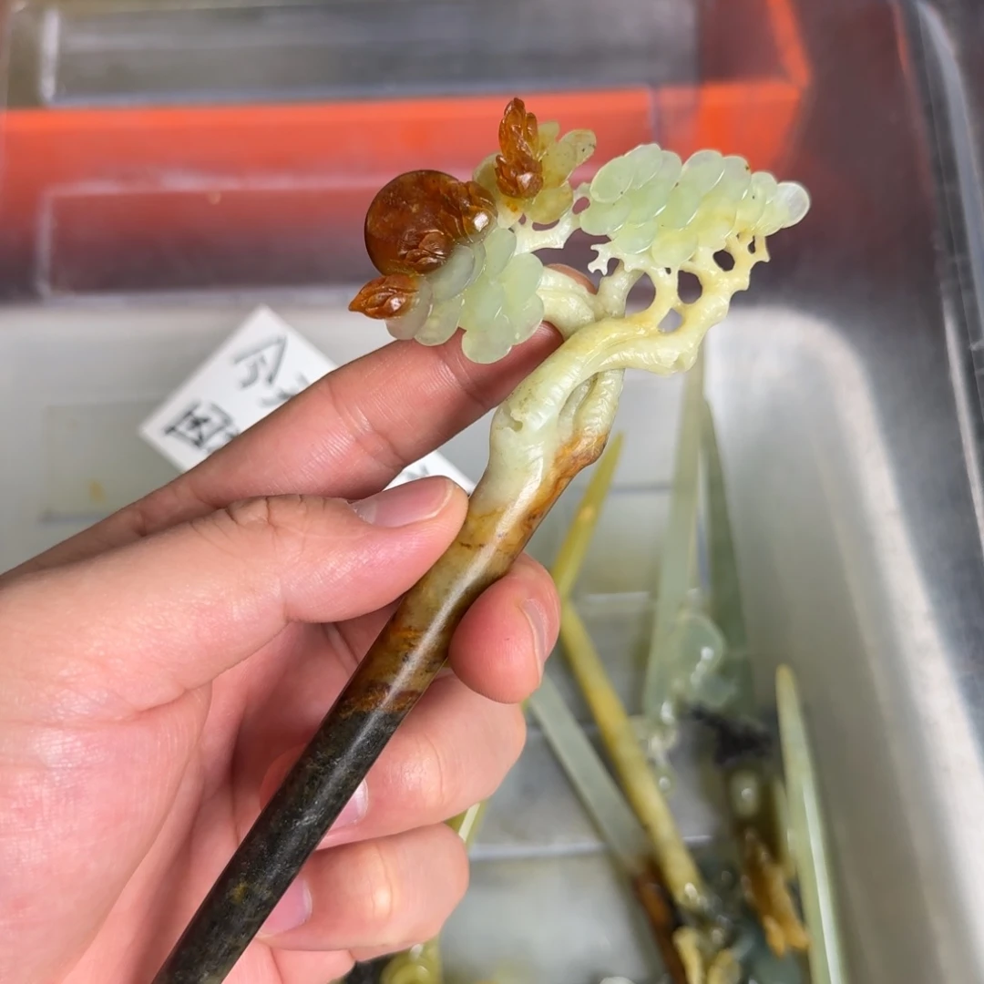 岫玉发饰未镶嵌明君玉簪贼拉好看