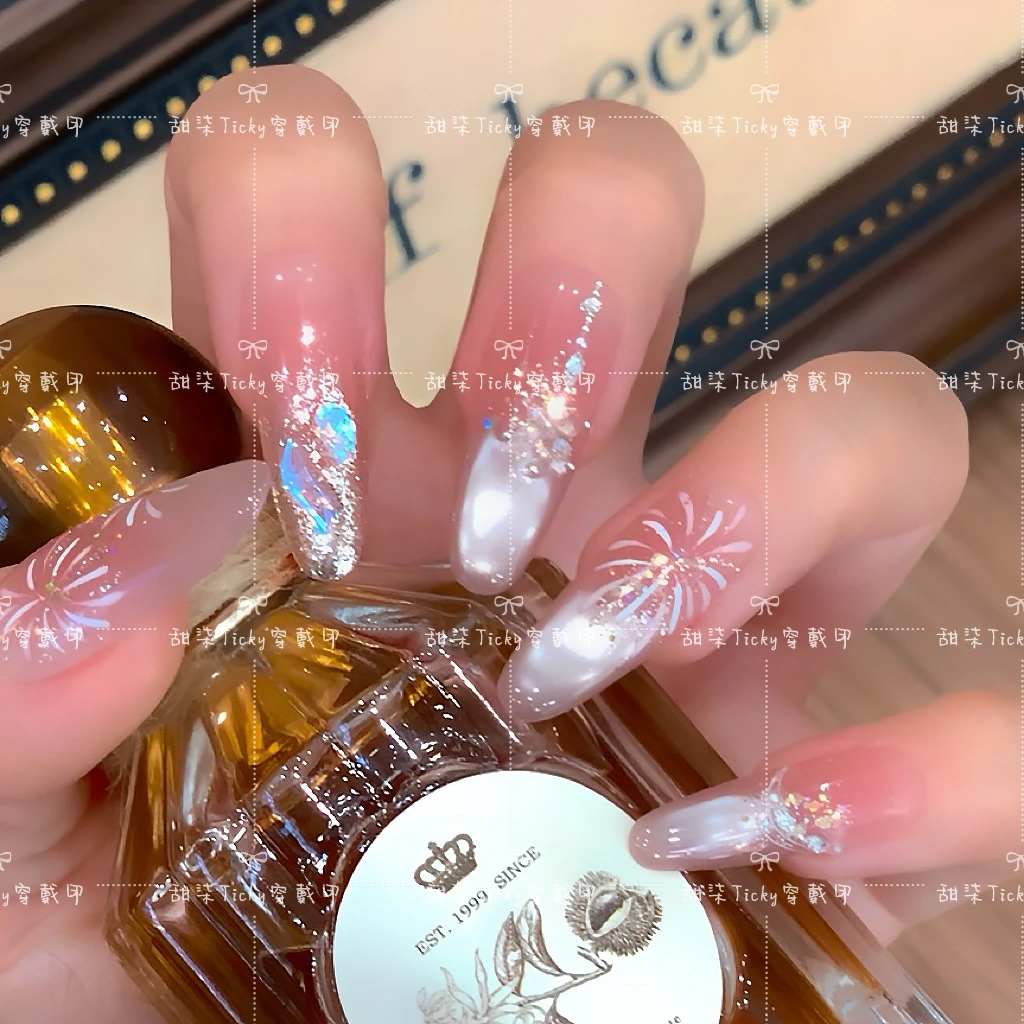 【烟火人间】新年烟花气质猫眼腮红爆闪穿戴式美甲