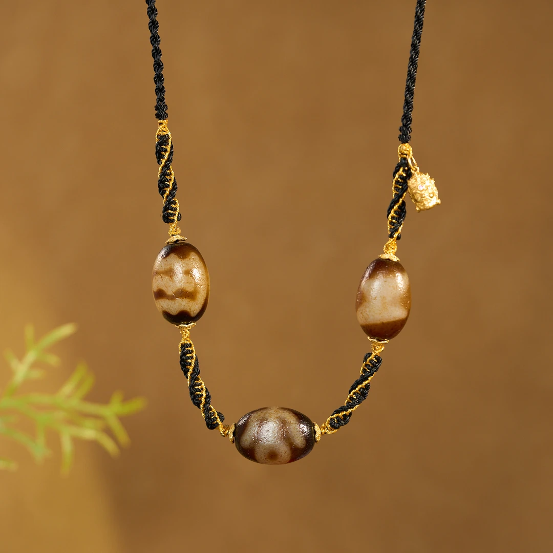 牙黄多宝天珠项链T7TAA多样性发其一