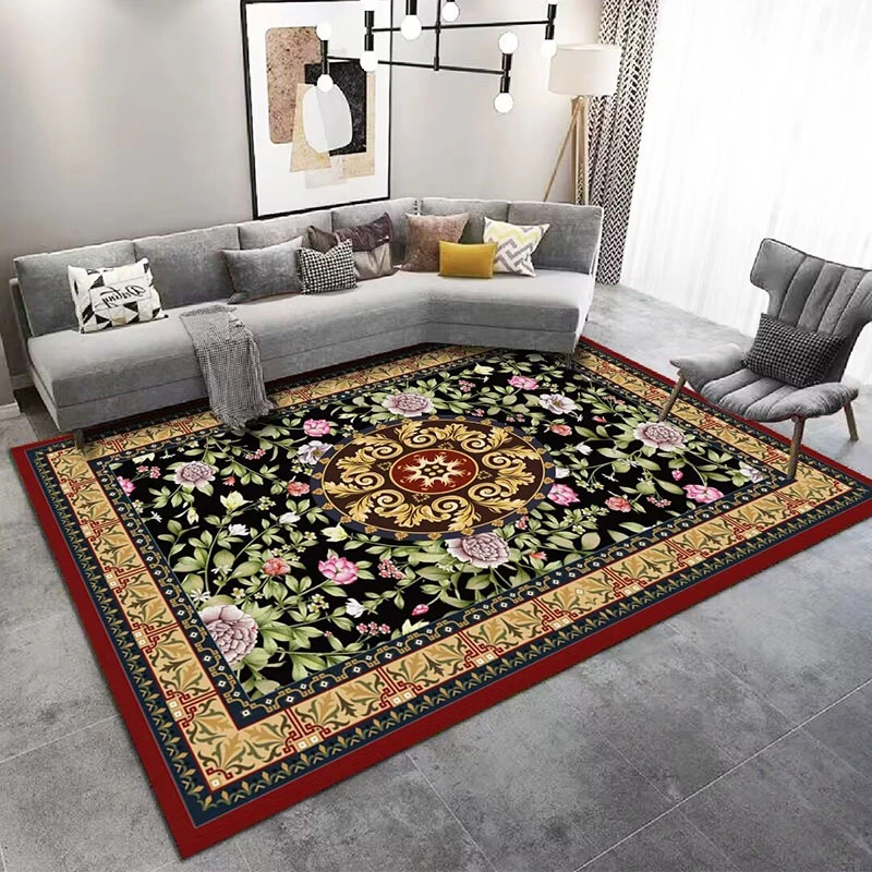 [西藏新疆包邮]法式风格客厅地毯家用简约轻奢植物花卉大面积卧室