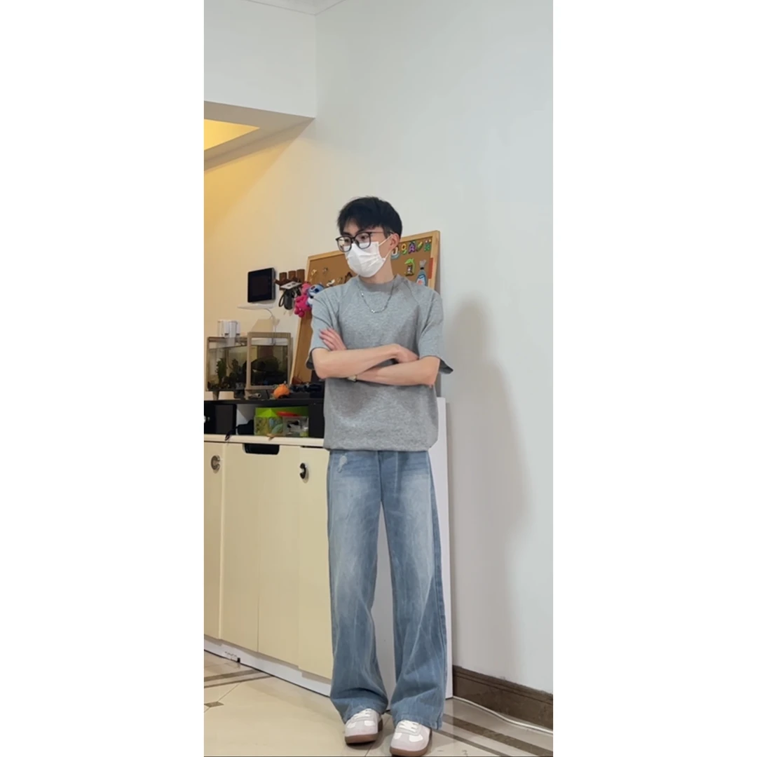 320g液态太空棉抗皱短款小个子T恤boxy短袖2410