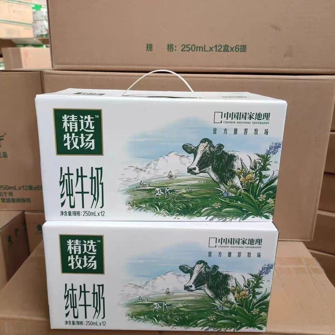 MENGNIU/蒙牛 4-5月产蒙牛精选牧场纯牛奶250ml*12盒/提