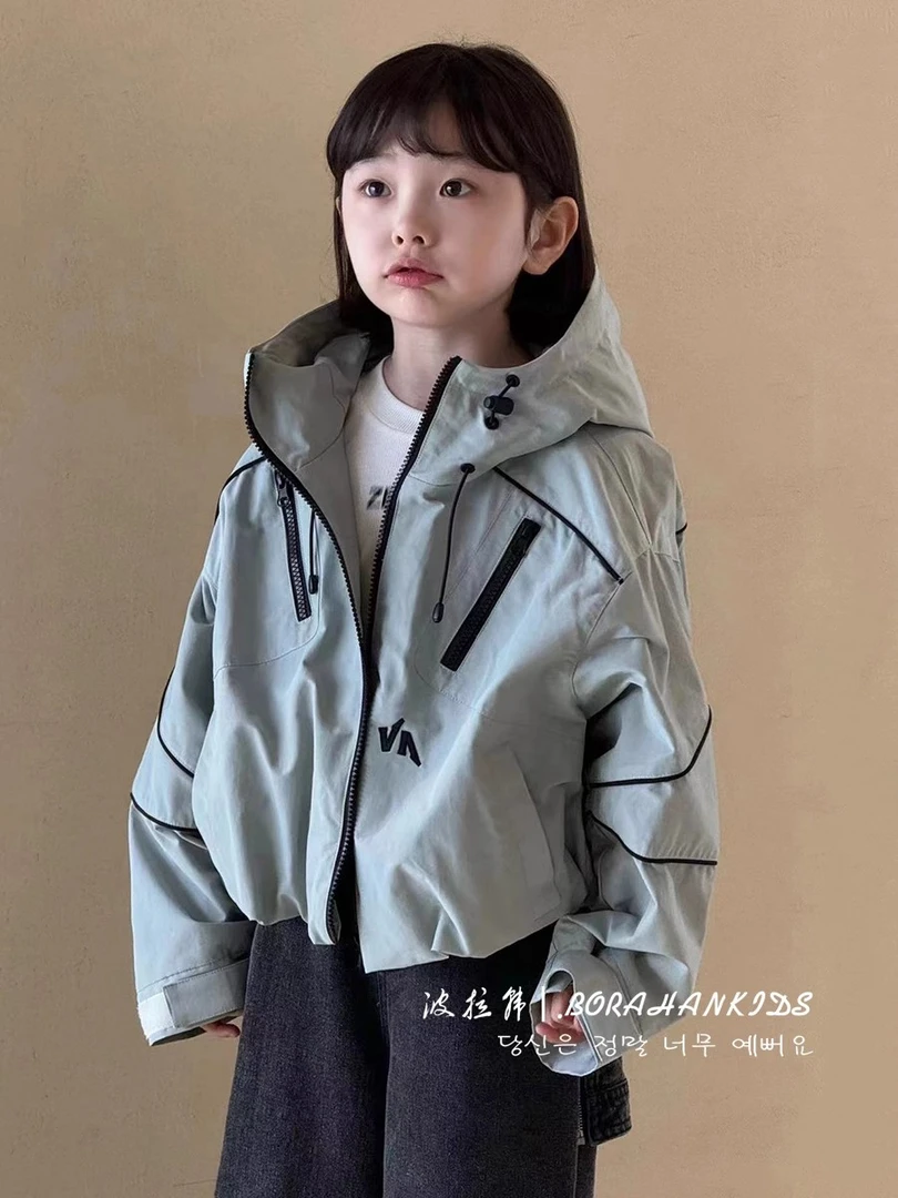 BORAHANKIDS安知外套儿童防风冲锋衣2025新款夹克衫中大童上衣