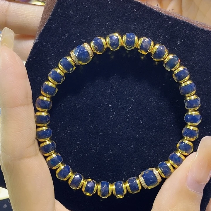 蓝珀未镶嵌珠宝奇石墨西哥蓝珀钻切手串