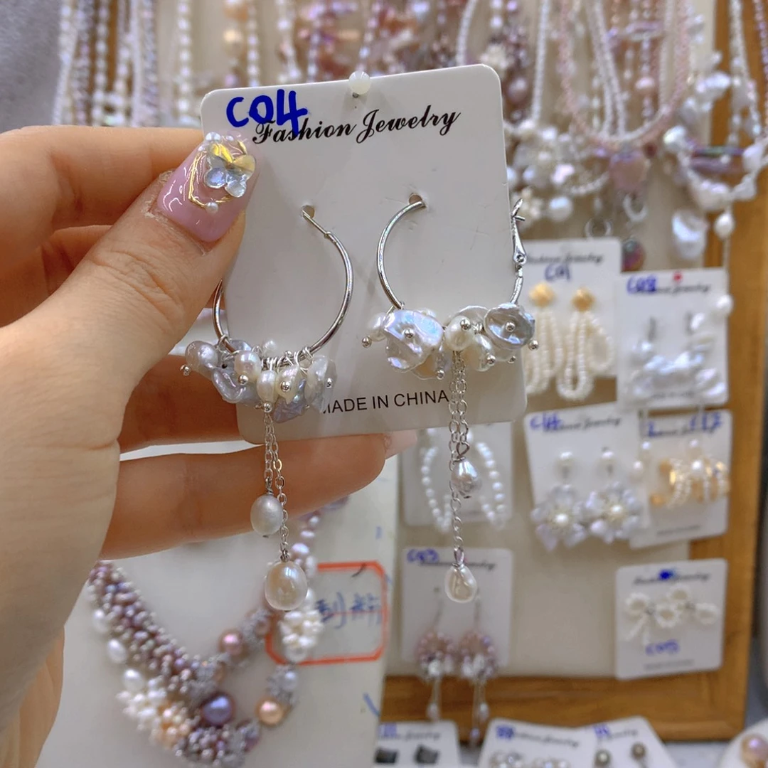 淡水珍珠耳饰银S925镶嵌