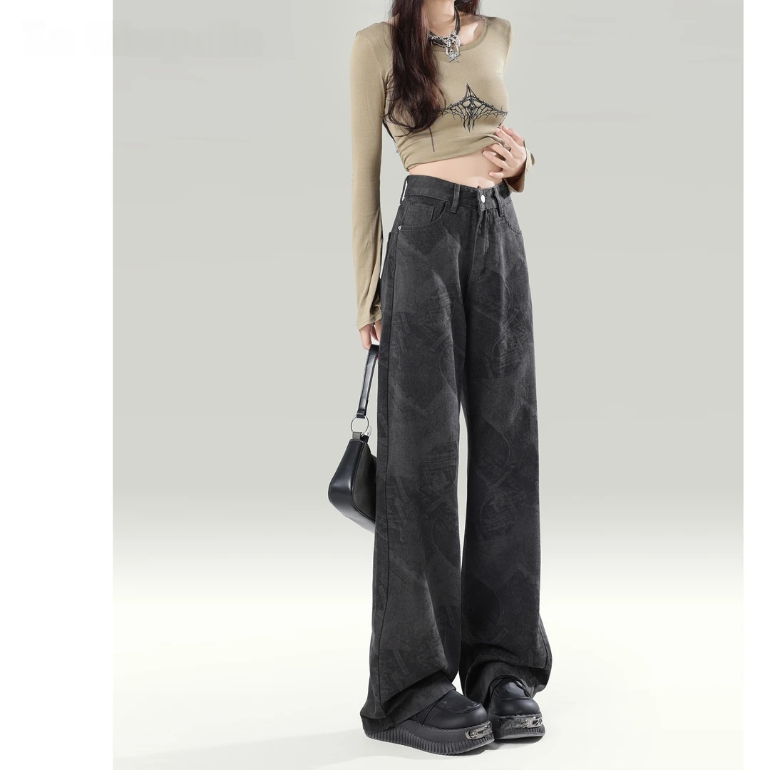 大码胖mm阔腿牛仔裤女2026年新款夏季季百搭高腰直筒宽松垂感裤子