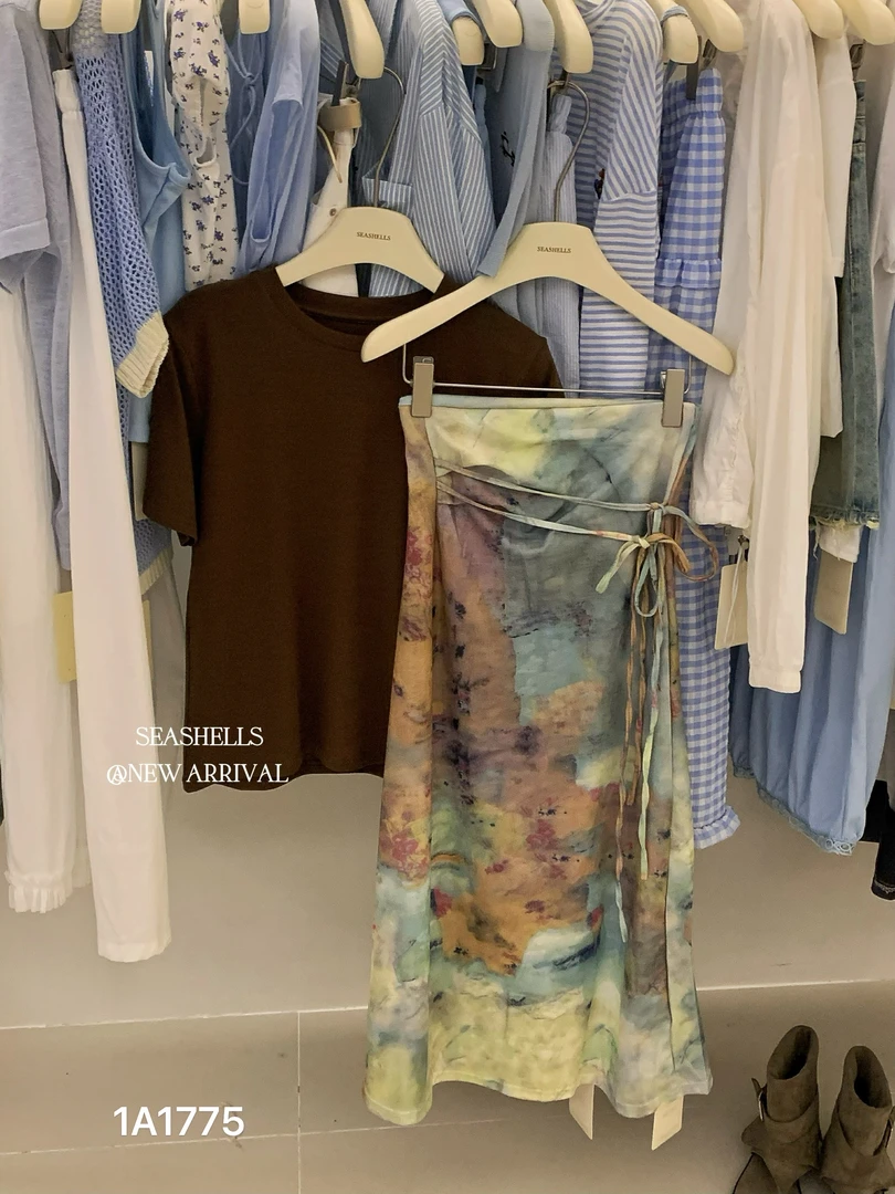 seashells（1775#）气质款！优雅复古油画裙半裙【裙长93】