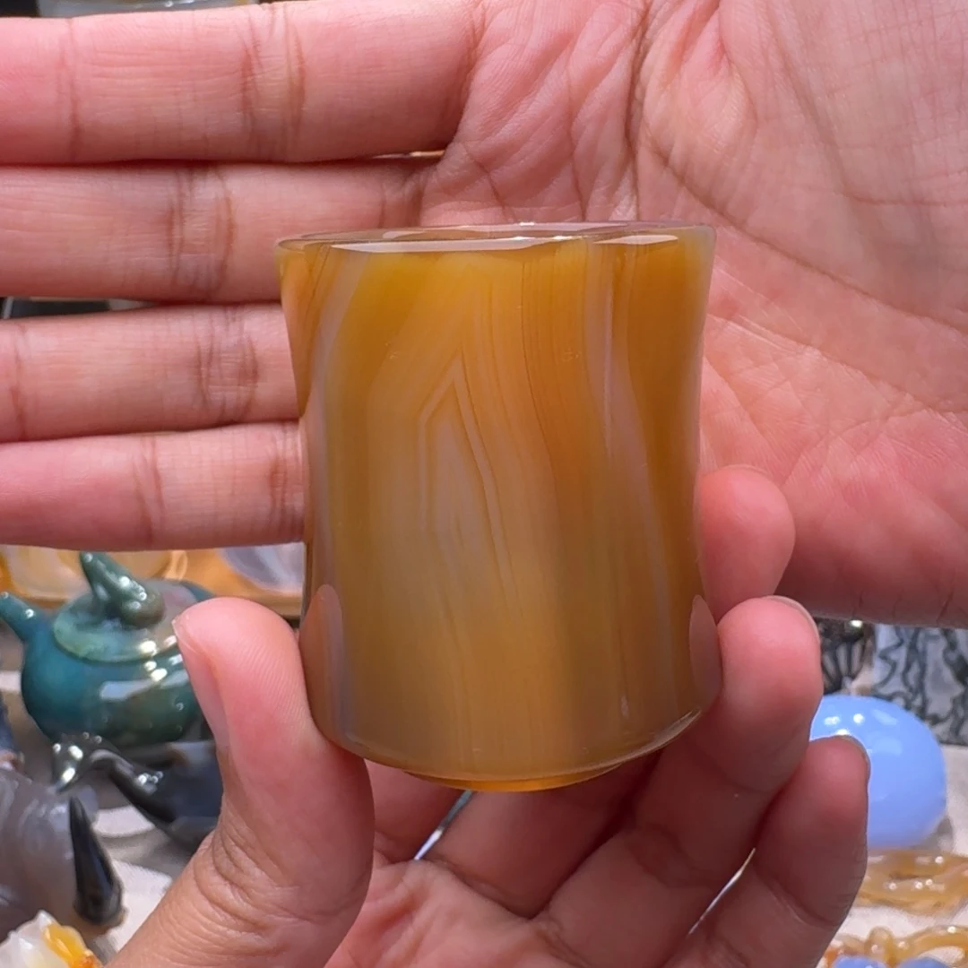 玛瑙/玉髓玛瑙茶杯未镶嵌龍*圃