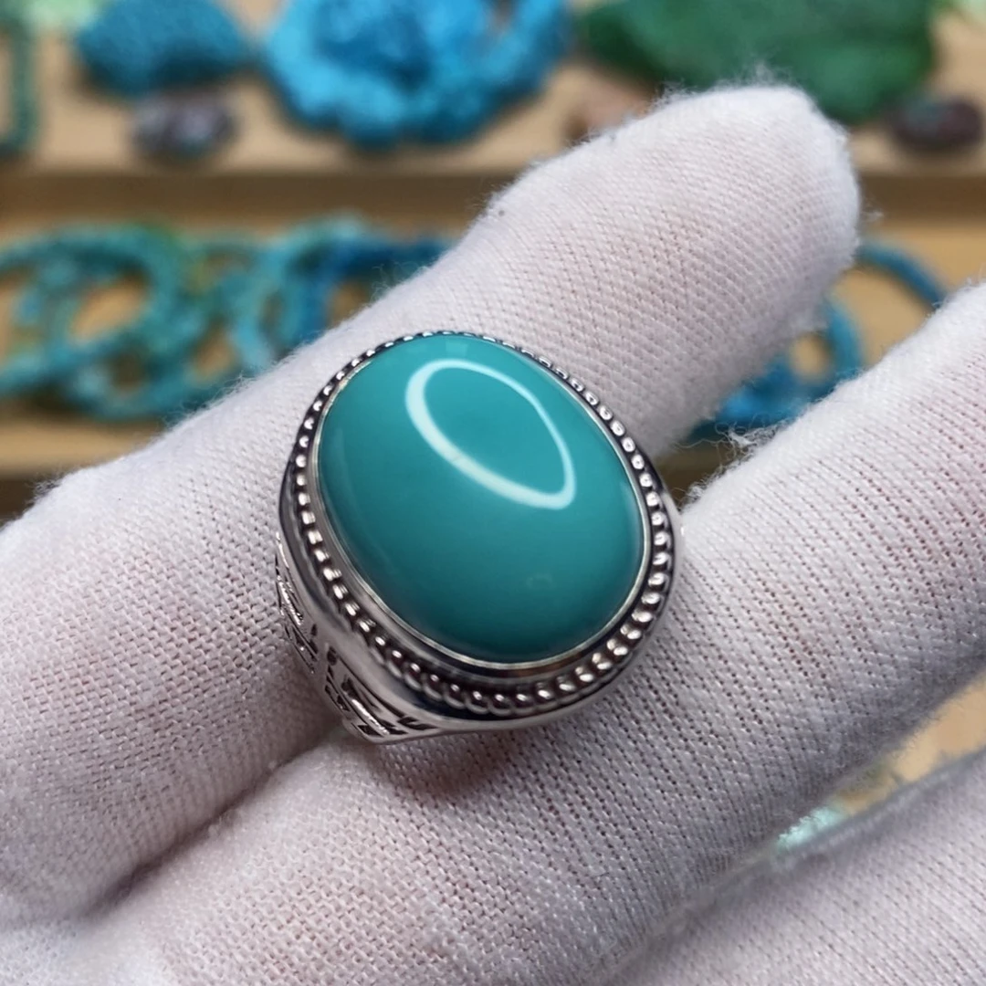 绿松石珠宝奇石银S925镶嵌