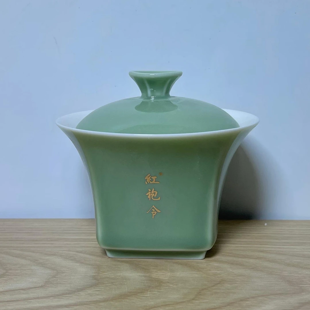 闻兮茶器天圆地方二才盖碗家用陶瓷泡茶碗