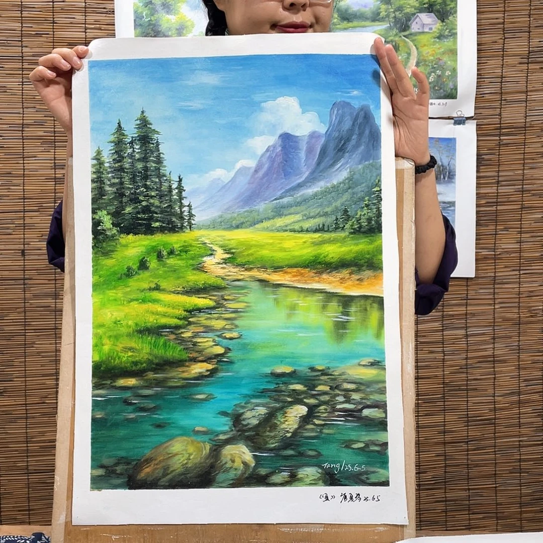 油画恭喜竞拍成功薇爽