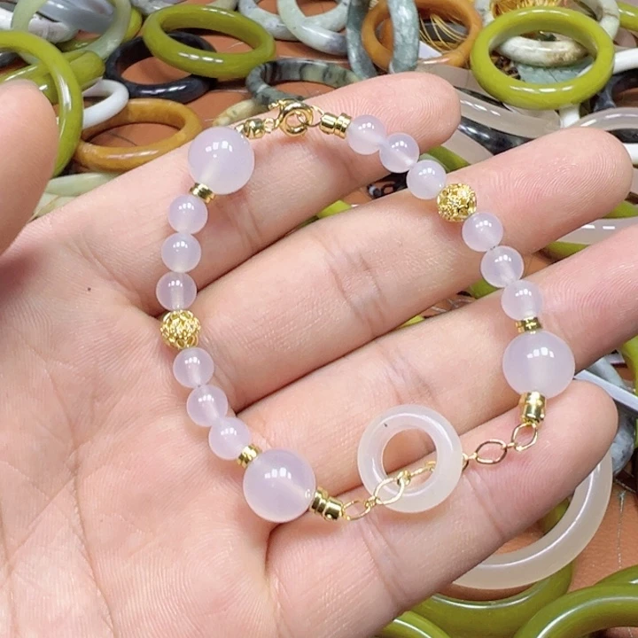 未镶嵌蛇纹石玉手链