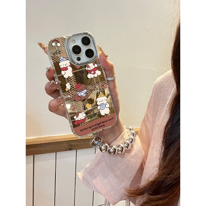 围巾小狗适用苹果16promax手机壳iPhone15镜头全包14pro防摔13/12