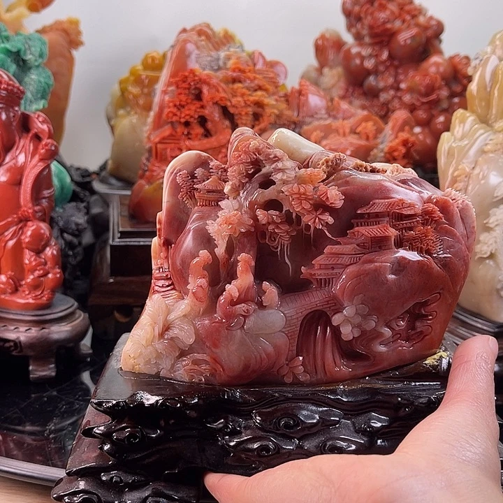 寿山石香山雅聚摆件