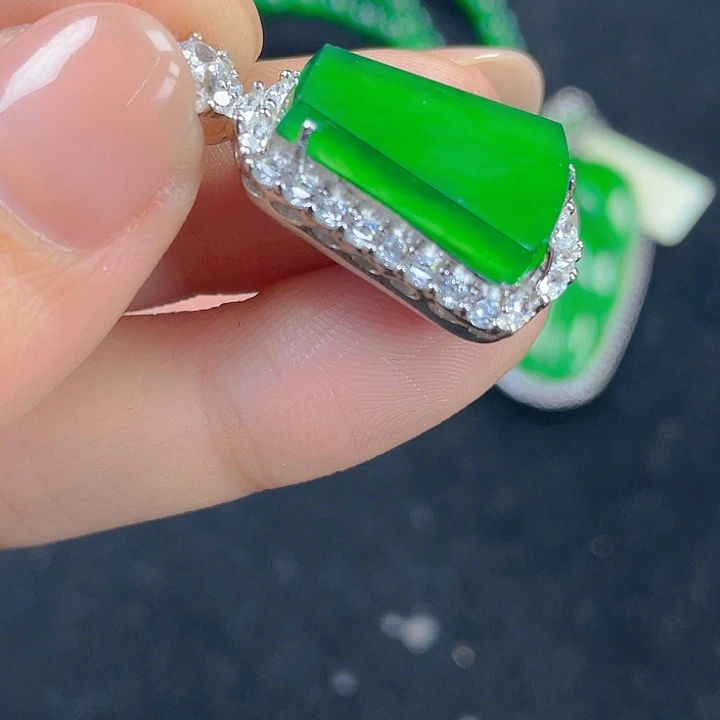 翡翠吊坠(不含链)银S925镶嵌