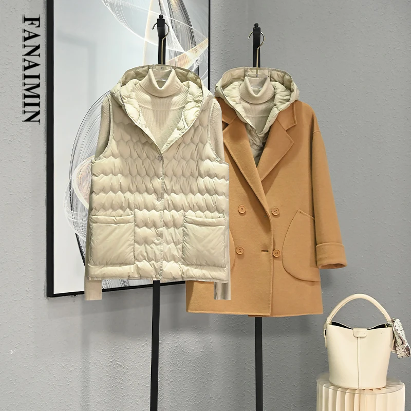 2025流行冬季内搭棉马甲女短款轻薄棉衣连帽马夹春秋夹棉背心外套