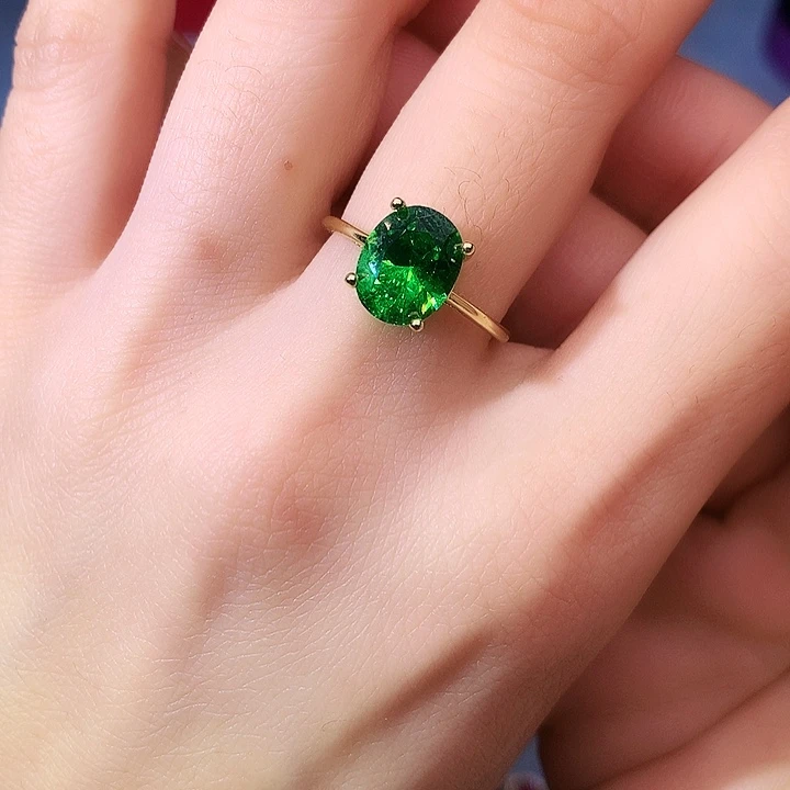 透辉石戒指银S925镶嵌