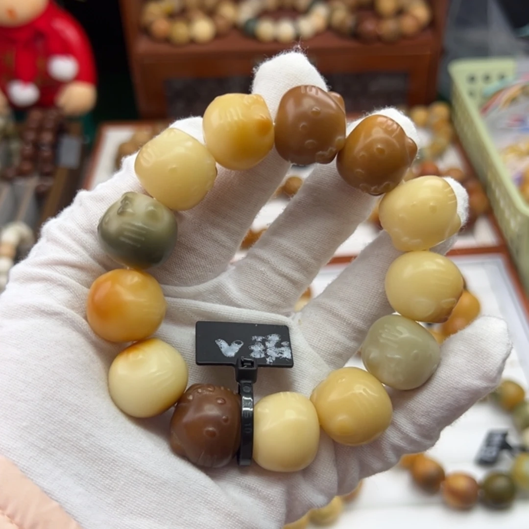 菩提根/象牙果手串卡20雕刻工艺干磨微瑕