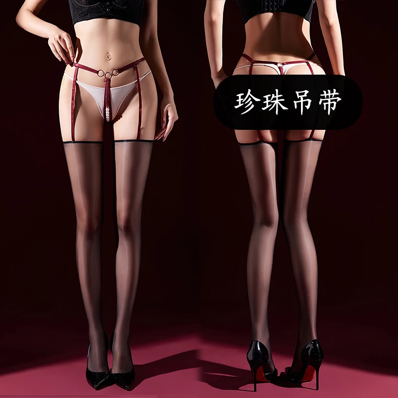 【甜甜姬茉】珍珠三环吊带袜