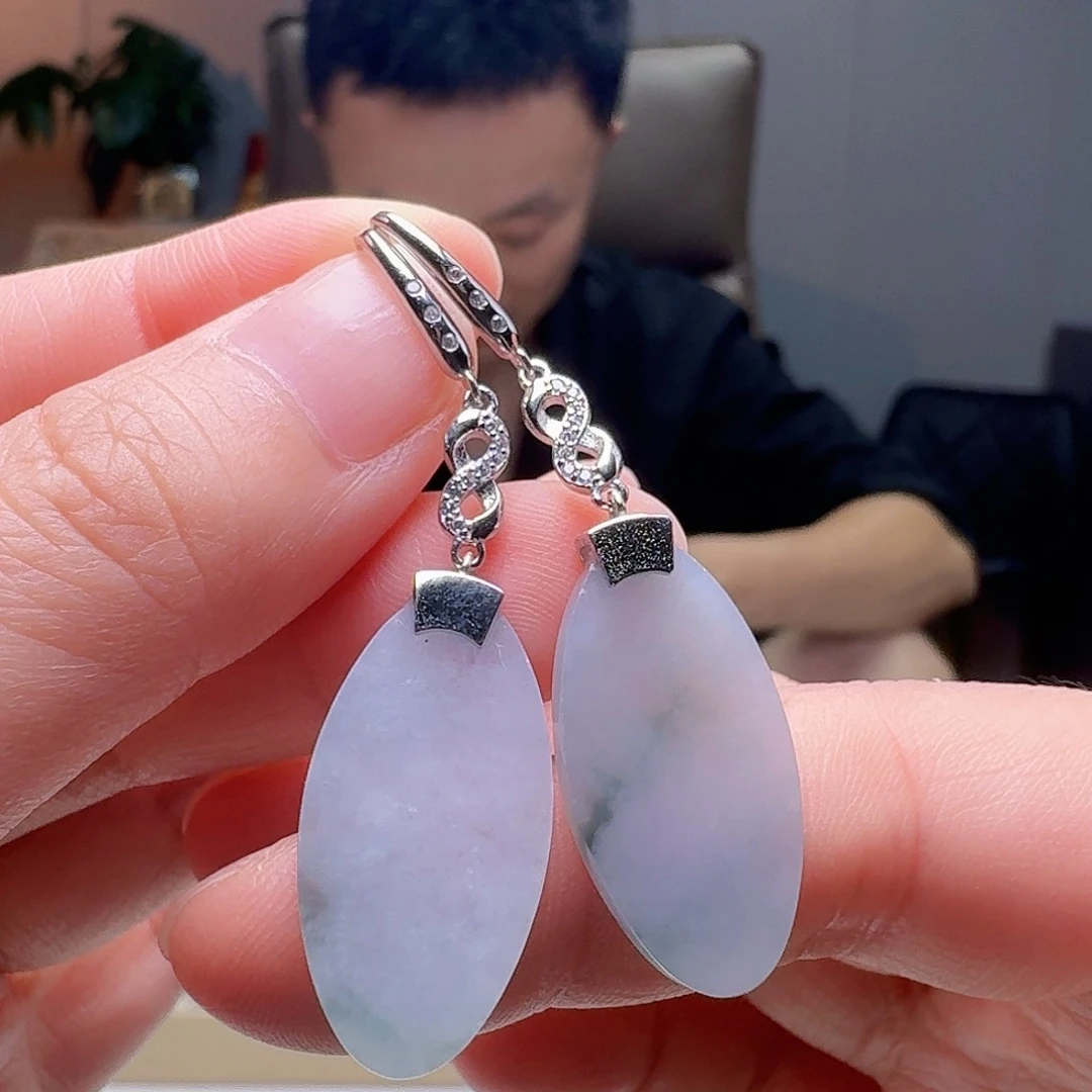 翡翠银S925镶嵌耳饰多样性发货其一