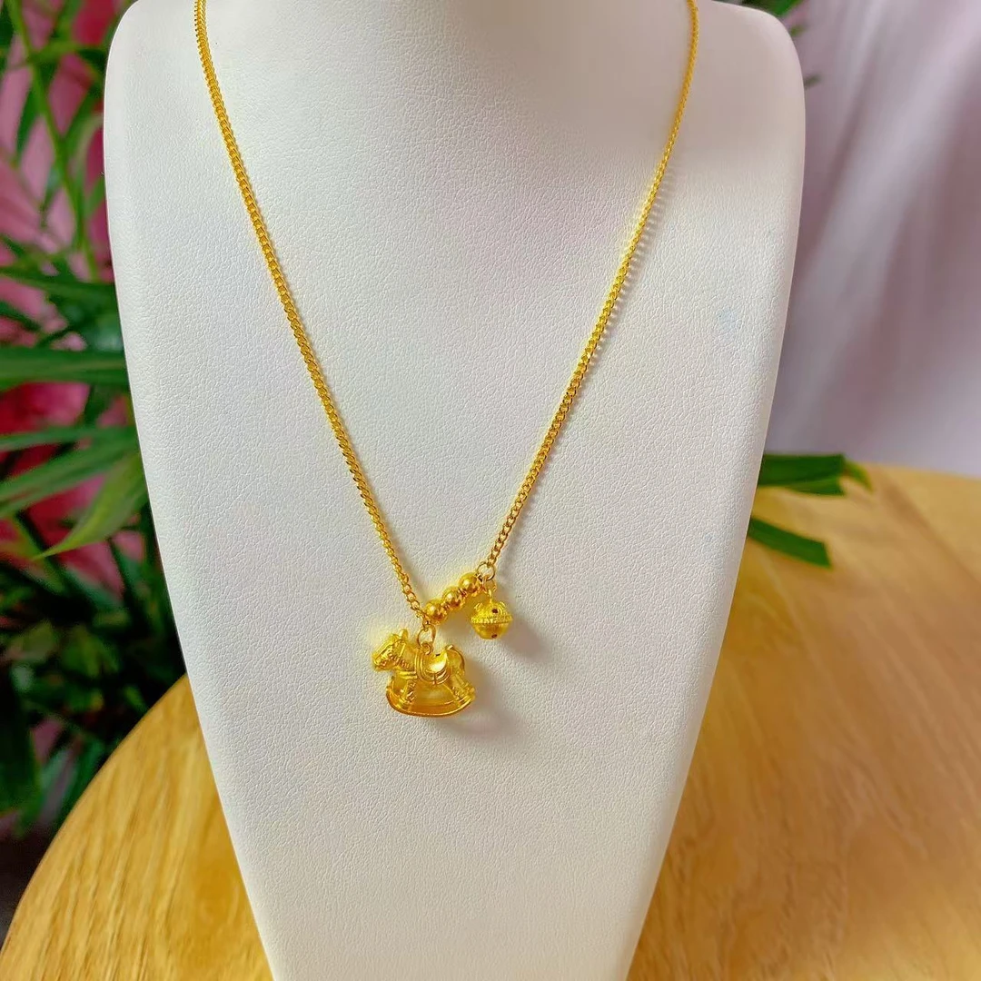 足金999    经典百搭木马套链