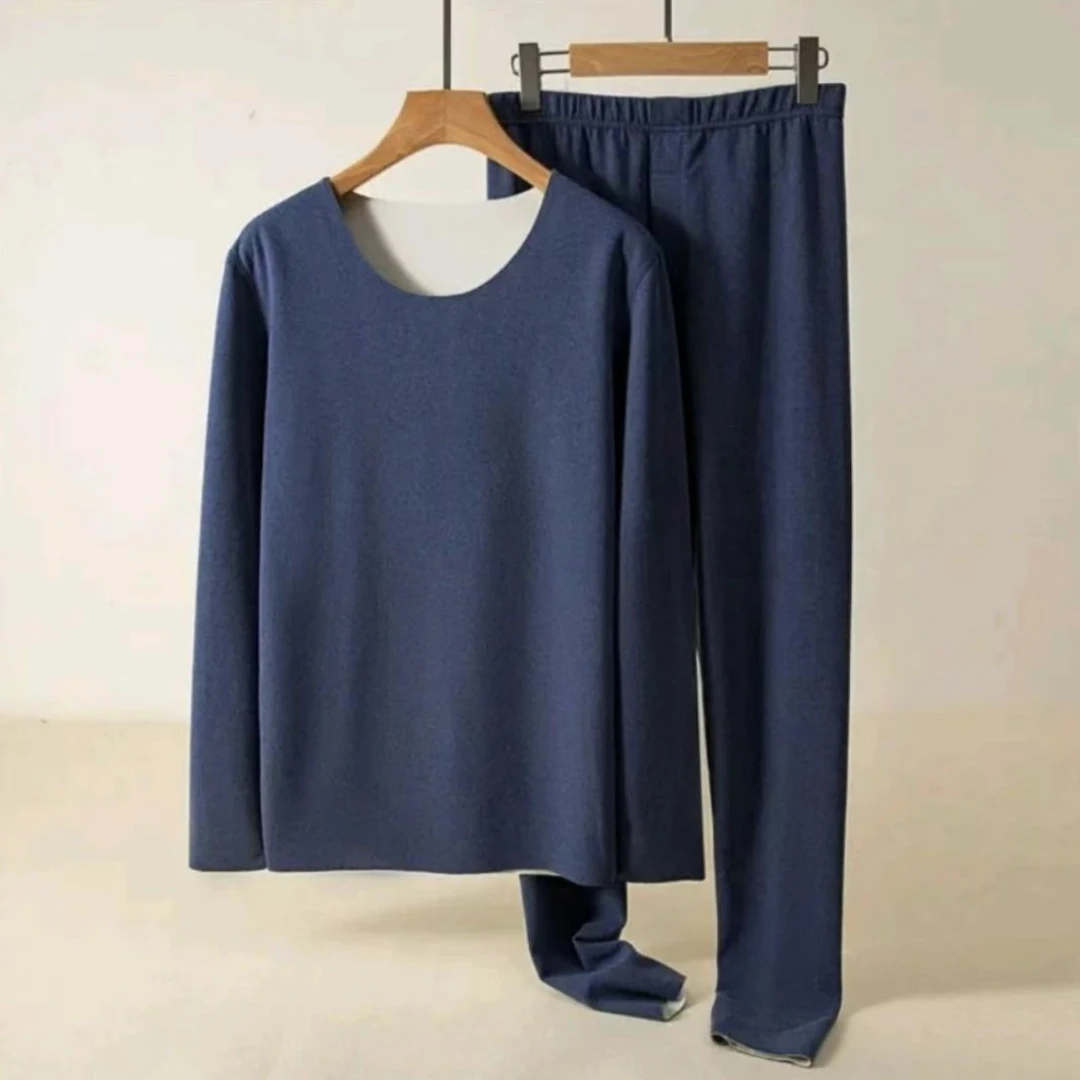 男士秋冬保暖套装内衣套装K661  蓝色