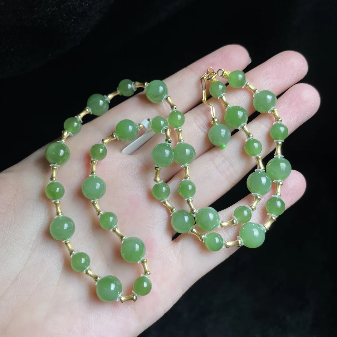 【玉总珠宝】18k和田玉满天星项链-约6-8mm 多样性发一 CAN3550145