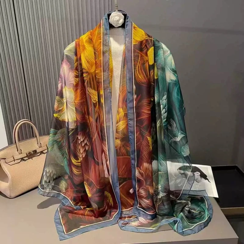 【敦煌叠彩】130*180高档丝巾围巾女sj200时尚百搭高级感