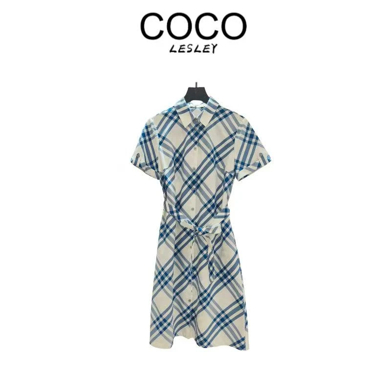 【COCO LESLEY】时尚英伦商务休闲街头短袖连衣裙185008