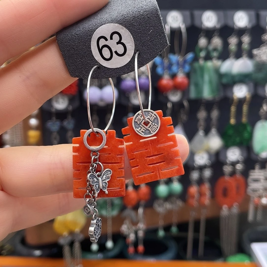 翡翠耳饰银S925镶嵌567gjjhggy