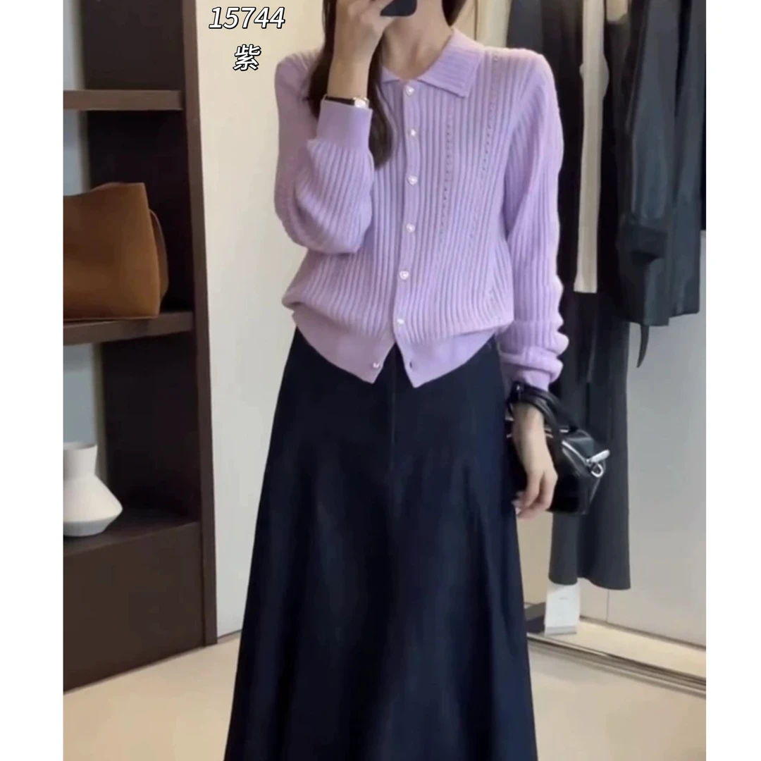 15744（部分无水洗唛，介意慎拍）SANFAN新款翻领针织长袖开衫