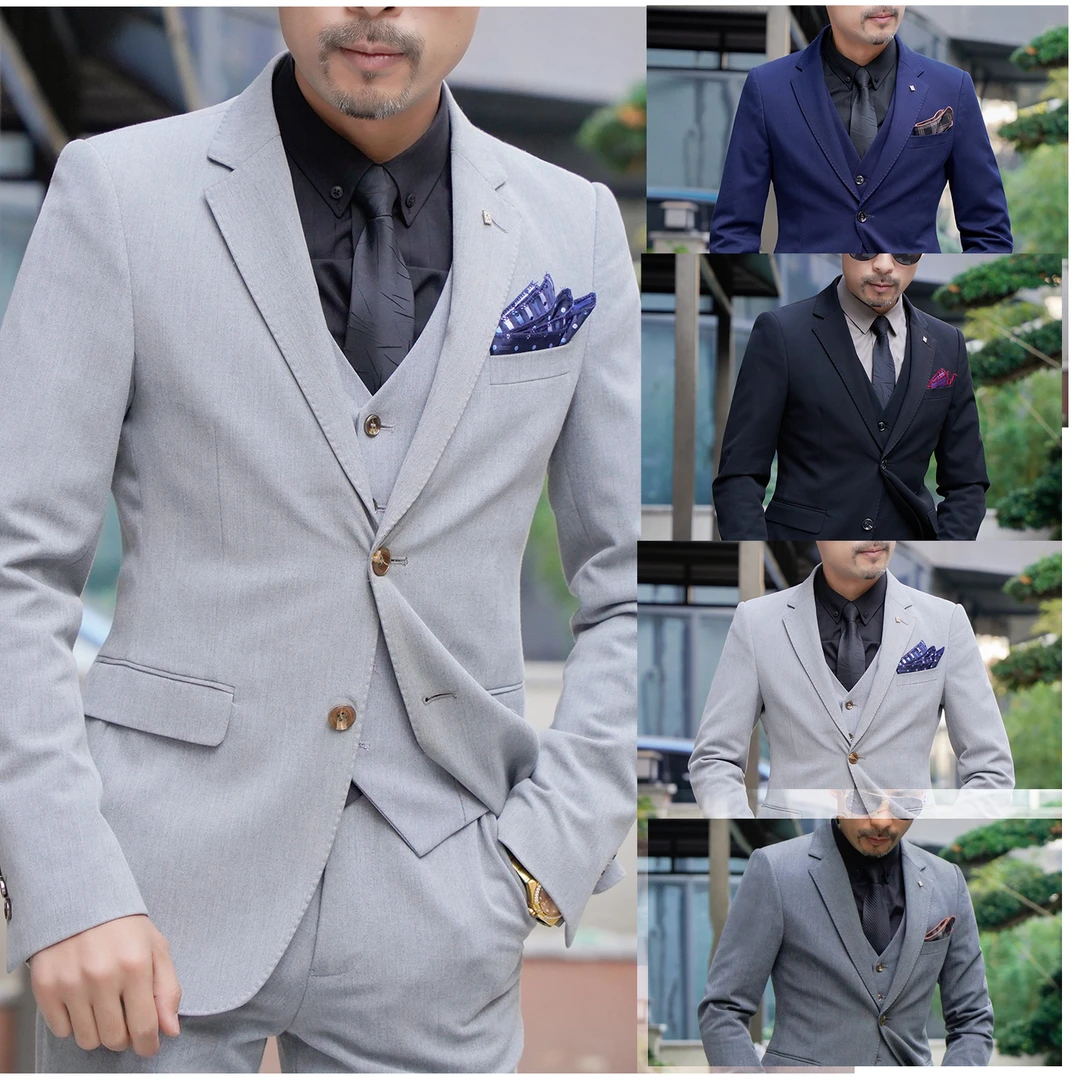 劲郎SJT118男士大码品质单西两扣双开衩商务休闲韩版修身西装外套