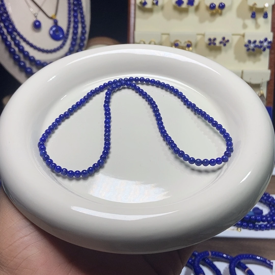 青金石未镶嵌精品 小米珠 多圈手串3.6+