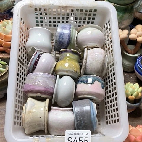紫砂花盆455瑕疵品口径3到4左右