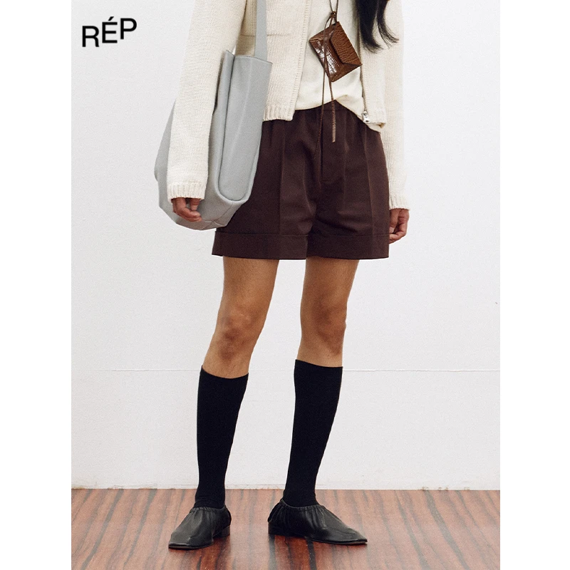 REP-RECTO设计师品牌松紧腰挽脚短裤 25SS 早春穿搭