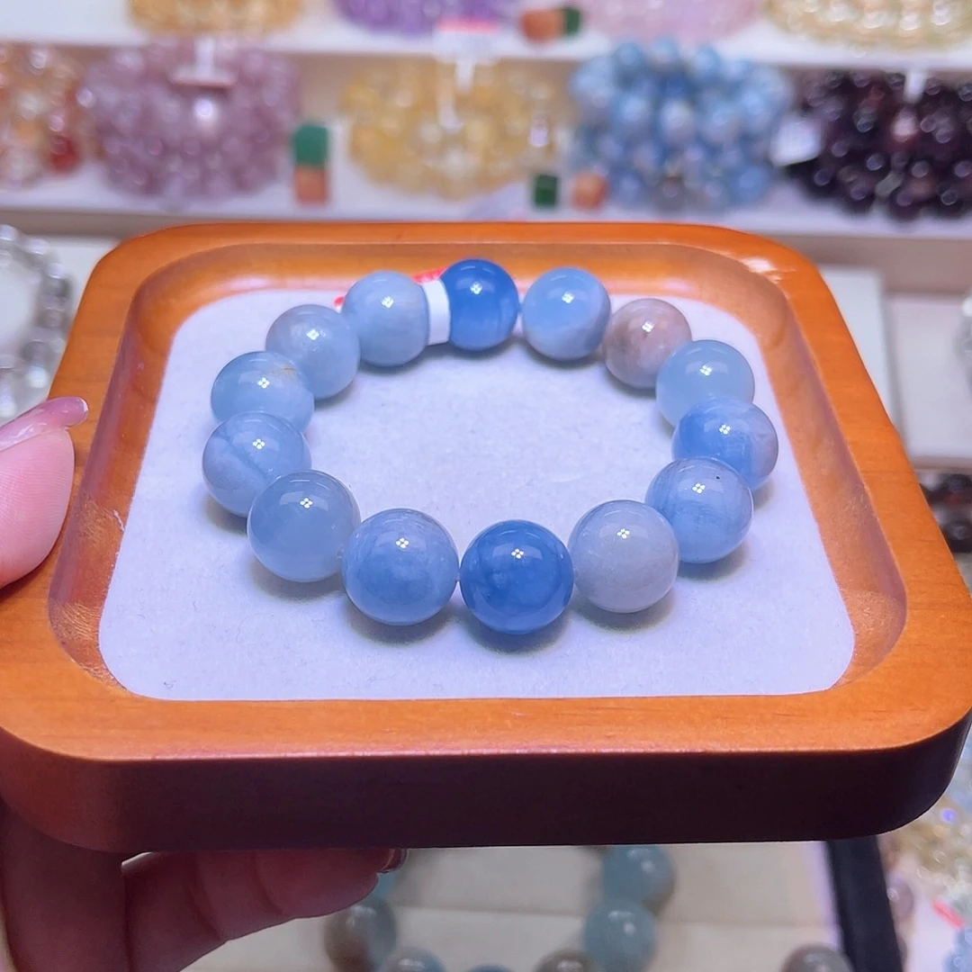 水晶手链未镶嵌榴****?Y岛屿海蓝宝14.3