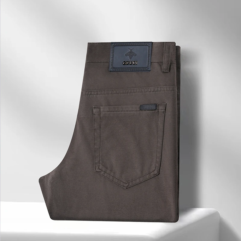 GDUOI高档轻奢商务夏季超薄新款舒适透气直筒弹力柔软轻奢休闲裤