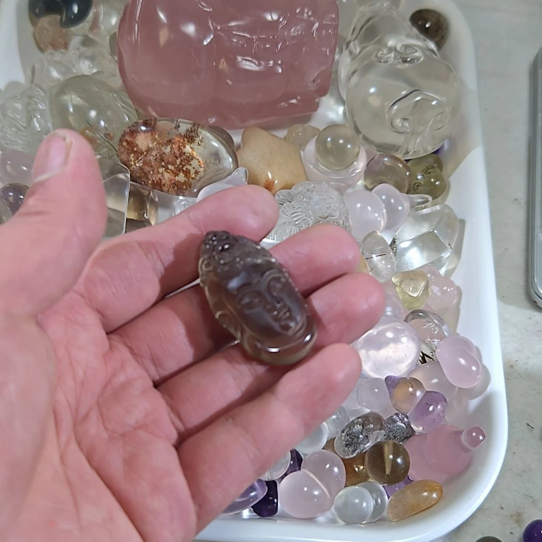 渣***牙水晶颈饰未镶嵌水晶