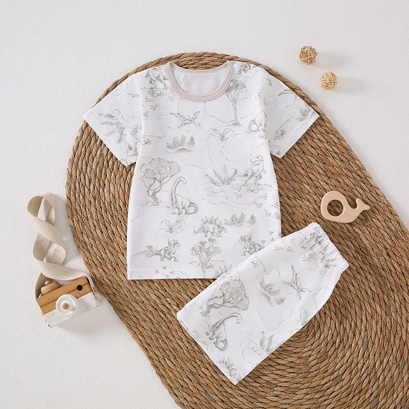 8457-【侏罗纪-摸摸尔-短袖-套装】-直播间宝宝秋衣连体链接专属