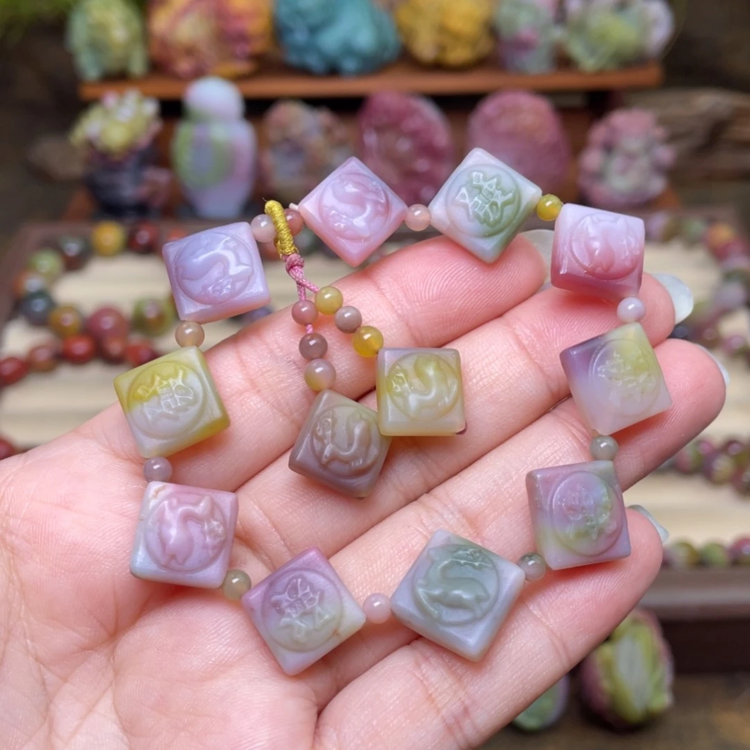 玛瑙/玉髓未镶嵌珠宝半成品盐源玛瑙苏工福鹿