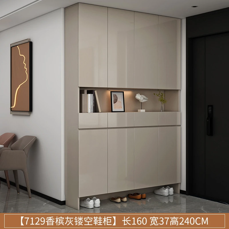 1入户到顶鞋柜大容量玄关柜一体靠墙2024新款置物柜高门厅柜衣帽