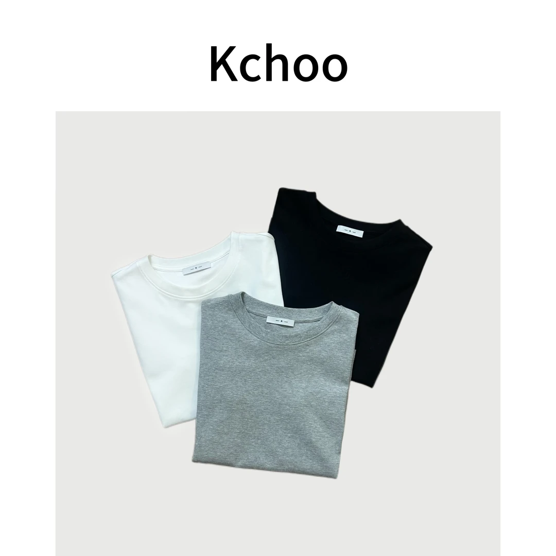 Kchoo'实穿tee'全棉设计师精致百搭包边四季可穿短袖打底T恤休闲