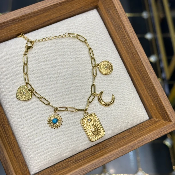 钛钢手链 GULUM 765 波西米亚风手链金色法式简约复古时尚