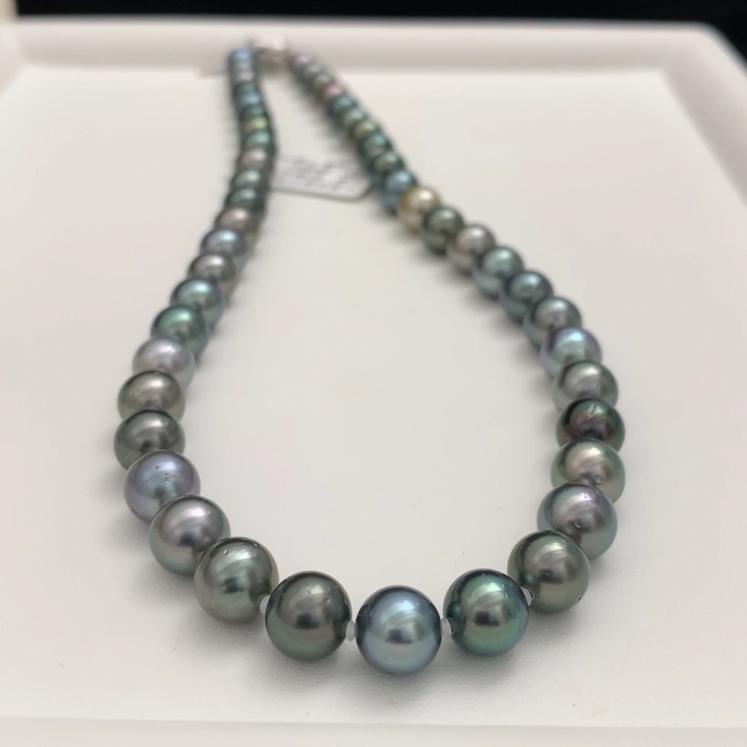 海水珍珠未镶嵌颈饰8.1-9.1mm黑珍珠项链